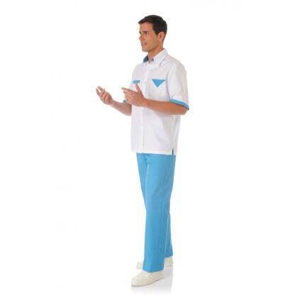 tunique-medicale-homme-363mc-blanc-turquoise